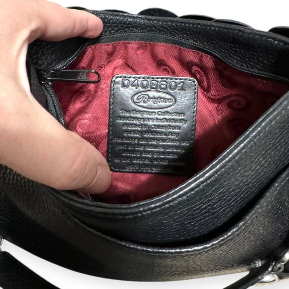 Brighton Rosalie Black Leather Flower Petal Small Chain Strap Shoulder Bag - Picture 8 of 8